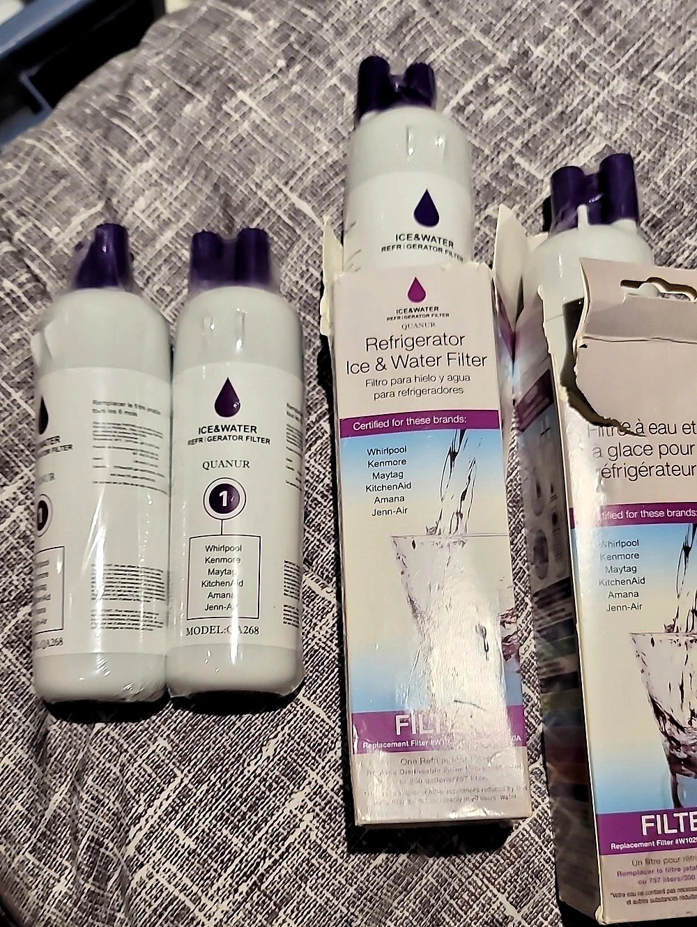 4 For Price Of 1 - QUANUR Ice & Water Refrigerator Filter QA268 White
